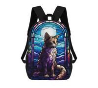 sinyumoney Zaini Per Bambini Stampati in 3D 17inch Japanese Bobtail Cat Abstr Borse Per Libri Ragazzo Ragazza Borsa Scolastica Per Bambini Zaino Scolastico Con Grandi Tasche Per Bambini Scuola