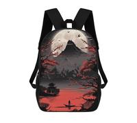 sinyumoney Zaini Per Bambini Stampati in 3D 17inch Japanese Red Black Art Borse Per Libri Ragazzo Ragazza Borsa Scolastica Per Bambini Zaino Scolastico Con Grandi Tasche Per Bambini Scuola