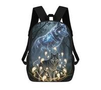 sinyumoney Zaini Per Bambini Stampati in 3D 17inch Mystical Wolves Enchanted Forest Borse Per Libri Ragazzo Ragazza Borsa Scolastica Per Bambini Zaino Scolastico Con Grandi Tasche Per Bambini Scuola