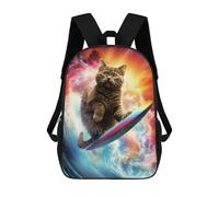 sinyumoney Zaini Per Bambini Stampati in 3D 17inch Rainbow Cat Astro Surfer Borse Per Libri Ragazzo Ragazza Borsa Scolastica Per Bambini Zaino Scolastico Con Grandi Tasche Per Bambini Scuola