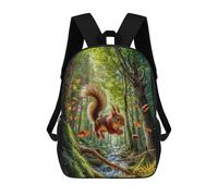 sinyumoney Zaini Per Bambini Stampati in 3D 17inch Squirrel Leaping in Forest Borse Per Libri Ragazzo Ragazza Borsa Scolastica Per Bambini Zaino Scolastico Con Grandi Tasche Per Bambini Scuola