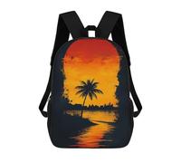sinyumoney Zaini Per Bambini Stampati in 3D 17inch Sunset Palm Silhouette Borse Per Libri Ragazzo Ragazza Borsa Scolastica Per Bambini Zaino Scolastico Con Grandi Tasche Per Bambini Scuola