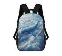 sinyumoney Zaini Per Bambini Stampati in 3D 17inch Whale Flying through Clouds with Rainbow Zaini Scolastici Per Bambini, Zaini Da Viaggio, Borse Per Libri Alla Moda, Zaini Di Grande Capacità