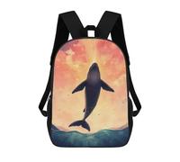 sinyumoney Zaini Per Bambini Stampati in 3D 17inch Whale Leaping Sunset Zaini Scolastici Per Bambini, Zaini Da Viaggio, Borse Per Libri Alla Moda, Zaini Di Grande Capacità