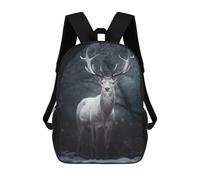 sinyumoney Zaini Per Bambini Stampati in 3D 17inch White Mythical Deer Zaini Scolastici Per Bambini, Zaini Da Viaggio, Borse Per Libri Alla Moda, Zaini Di Grande Capacità