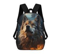 sinyumoney Zaini Per Bambini Stampati in 3D A Wolf in The Starry Sky Borse Per Libri Ragazzo Ragazza Zaino Scolastico Per Bambini Con Grandi Tasche Per Bambini Scuola 17inch
