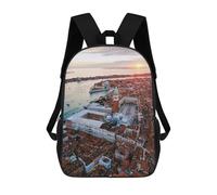 sinyumoney Zaini Per Bambini Stampati in 3D Aerial of Venice at Sunset Borse Per Libri Ragazzo Ragazza Zaino Scolastico Per Bambini Con Grandi Tasche Per Bambini Scuola 17inch