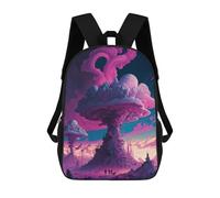 sinyumoney Zaini Per Bambini Stampati in 3D Alien Cloud Cityscape Zaino Scolastico Carino Per Bambini Zaino Casual Da Esterno Per Ragazzi Studenti Delle Scuole Medie 17inch