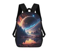 sinyumoney Zaini Per Bambini Stampati in 3D Alien Planet Reflection Zaino Scolastico Carino Per Bambini Zaino Casual Da Esterno Per Ragazzi Studenti Delle Scuole Medie 17inch