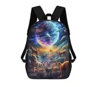 sinyumoney Zaini Per Bambini Stampati in 3D Animals in Space A Cosmic Gathering Borse Per Libri Ragazzo Ragazza Zaino Scolastico Per Bambini Con Grandi Tasche Per Bambini Scuola 17inch