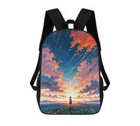 sinyumoney Zaini Per Bambini Stampati in 3D Anime Sunset Landscape Zaini Scolastici Per Bambini E Bambine, Zaini Da Viaggio, Borse Per Libri Per La Scuola O I Viaggi 17inch