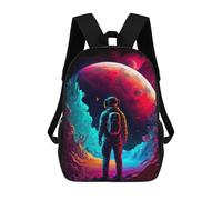 sinyumoney Zaini Per Bambini Stampati in 3D Astronaut on Alien Planet -2 Zaino Scolastico Carino Per Bambini Zaino Casual Da Esterno Per Ragazzi Studenti Delle Scuole Medie 17inch