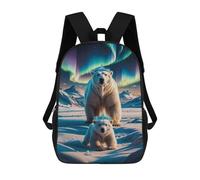 sinyumoney Zaini Per Bambini Stampati in 3D Aurora Crowned Polar Bears Borse Per Libri Ragazzo Ragazza Zaino Scolastico Per Bambini Con Grandi Tasche Per Bambini Scuola 17inch