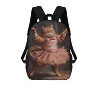 sinyumoney Zaini Per Bambini Stampati in 3D Ballerina Orange Tabby Cat Zaini Scolastici Per Bambini E Bambine, Zaini Da Viaggio, Borse Per Libri Per La Scuola O I Viaggi 17inch