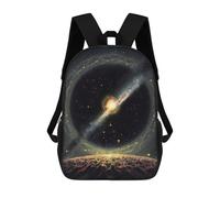 sinyumoney Zaini per Bambini Stampati In 3D Beautiful Sky Borse Per Libri Per Bambini E Ragazze Zaino Scuola Con Grandi Tasche Per Bambini, Planet Sprinkling Of Stars, 17"