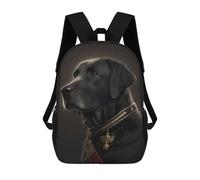 sinyumoney Zaini Per Bambini Stampati in 3D Black Labrador Portrait Borse Per Libri Ragazzo Ragazza Zaino Scolastico Per Bambini Con Grandi Tasche Per Bambini Scuola 17inch