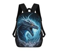 sinyumoney Zaini Per Bambini Stampati in 3D Blue Ice Dragon Fantasy Artwork Borse Per Libri Ragazzo Ragazza Zaino Scolastico Per Bambini Con Grandi Tasche Per Bambini Scuola 17inch