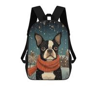 sinyumoney Zaini Per Bambini Stampati in 3D Boston Terrier Art Piece Zaini Scolastici Per Bambini E Bambine, Zaini Da Viaggio, Borse Per Libri Per La Scuola O I Viaggi 17inch