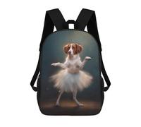 sinyumoney Zaini Per Bambini Stampati in 3D Brittany Spaniel T Rex Dinosaur Borse Per Libri Ragazzo Ragazza Zaino Scolastico Per Bambini Con Grandi Tasche Per Bambini Scuola 17inch