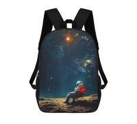 sinyumoney Zaini Per Bambini Stampati in 3D Chilling Spaceman Zaini Scolastici Per Bambini E Bambine, Zaini Da Viaggio, Borse Per Libri Per La Scuola O I Viaggi 17inch