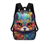 sinyumoney Zaini Per Bambini Stampati in 3D Colorful Abstract Cat Art-23 Borse Per Libri Ragazzo Ragazza Zaino Scolastico Per Bambini Con Grandi Tasche Per Bambini Scuola 17inch