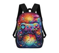 sinyumoney Zaini Per Bambini Stampati in 3D Colorful Abstract Game Controller Artwork Borse Per Libri Ragazzo Ragazza Zaino Scolastico Per Bambini Con Grandi Tasche Per Bambini Scuola 17inch