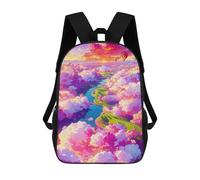 sinyumoney Zaini Per Bambini Stampati in 3D Colorful Clouds Over River Zaini Scolastici Per Bambini E Bambine, Zaini Da Viaggio, Borse Per Libri Per La Scuola O I Viaggi 17inch