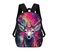 sinyumoney Zaini Per Bambini Stampati in 3D Colorful Deer Artwork Zaini Scolastici Per Bambini E Bambine, Zaini Da Viaggio, Borse Per Libri Per La Scuola O I Viaggi 17inch