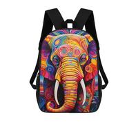 sinyumoney Zaini Per Bambini Stampati in 3D Colorful Elephant Artwork-7 Zaini Scolastici Per Bambini E Bambine, Zaini Da Viaggio, Borse Per Libri Per La Scuola O I Viaggi 17inch