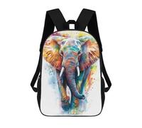 sinyumoney Zaini Per Bambini Stampati in 3D Colorful Elephant Watercolor Borse Per Libri Ragazzo Ragazza Zaino Scolastico Per Bambini Con Grandi Tasche Per Bambini Scuola 17inch