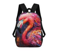 sinyumoney Zaini Per Bambini Stampati in 3D Colorful Flamingo Artwork Borse Per Libri Ragazzo Ragazza Zaino Scolastico Per Bambini Con Grandi Tasche Per Bambini Scuola 17inch