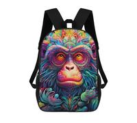 sinyumoney Zaini Per Bambini Stampati in 3D Colorful Monkey Illustration Borse Per Libri Ragazzo Ragazza Zaino Scolastico Per Bambini Con Grandi Tasche Per Bambini Scuola 17inch