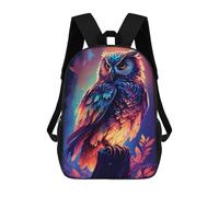 sinyumoney Zaini Per Bambini Stampati in 3D Colorful Owl Artwork Zaino Scolastico Carino Per Bambini Zaino Casual Da Esterno Per Ragazzi Studenti Delle Scuole Medie 17inch