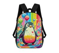 sinyumoney Zaini Per Bambini Stampati in 3D Colorful Penguin Celebration Zaino Scolastico Carino Per Bambini Zaino Casual Da Esterno Per Ragazzi Studenti Delle Scuole Medie 17inch