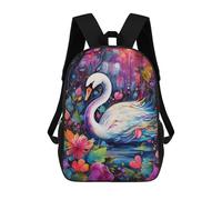 sinyumoney Zaini Per Bambini Stampati in 3D Colorful Swan Painting Zaini Scolastici Per Bambini E Bambine, Zaini Da Viaggio, Borse Per Libri Per La Scuola O I Viaggi 17inch