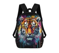 sinyumoney Zaini Per Bambini Stampati in 3D Colorful Tiger With Drips Zaini Scolastici Per Bambini E Bambine, Zaini Da Viaggio, Borse Per Libri Per La Scuola O I Viaggi 17inch