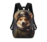 sinyumoney Zaini Per Bambini Stampati in 3D Corgi Soldier Zaini Scolastici Per Bambini E Bambine, Zaini Da Viaggio, Borse Per Libri Per La Scuola O I Viaggi 17inch