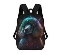 sinyumoney Zaini Per Bambini Stampati in 3D Cosmic Poodle Portrait-2 Borse Per Libri Ragazzo Ragazza Zaino Scolastico Per Bambini Con Grandi Tasche Per Bambini Scuola 17inch
