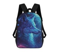 sinyumoney Zaini Per Bambini Stampati in 3D Cosmic Wolf Portrait-3 Zaini Scolastici Per Bambini E Bambine, Zaini Da Viaggio, Borse Per Libri Per La Scuola O I Viaggi 17inch