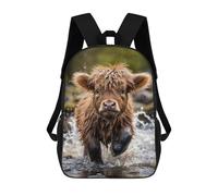 sinyumoney Zaini Per Bambini Stampati in 3D Cute Baby Highland Cow Zaini Scolastici Per Bambini E Bambine, Zaini Da Viaggio, Borse Per Libri Per La Scuola O I Viaggi 17inch