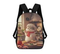 sinyumoney Zaini Per Bambini Stampati in 3D Cute Cat Chef Zaini Scolastici Per Bambini E Bambine, Zaini Da Viaggio, Borse Per Libri Per La Scuola O I Viaggi 17inch