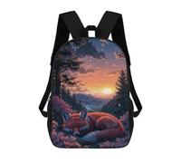 sinyumoney Zaini Per Bambini Stampati in 3D Cute Fox Sleeping Sakura Borse Per Libri Ragazzo Ragazza Zaino Scolastico Per Bambini Con Grandi Tasche Per Bambini Scuola 17inch