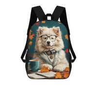 sinyumoney Zaini Per Bambini Stampati in 3D Cute Samoyed Study Zaini Scolastici Per Bambini E Bambine, Zaini Da Viaggio, Borse Per Libri Per La Scuola O I Viaggi 17inch