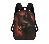 sinyumoney Zaini Per Bambini Stampati in 3D Dark Kitsune - Mystical Fox Spirit Borse Per Libri Ragazzo Ragazza Zaino Scolastico Per Bambini Con Grandi Tasche Per Bambini Scuola 17inch