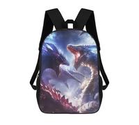 sinyumoney Zaini Per Bambini Stampati in 3D Dragon Confrontation Borse Per Libri Ragazzo Ragazza Zaino Scolastico Per Bambini Con Grandi Tasche Per Bambini Scuola 17inch