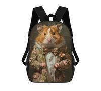 sinyumoney Zaini Per Bambini Stampati in 3D Elegant Suit Cute Hamster Borse Per Libri Ragazzo Ragazza Zaino Scolastico Per Bambini Con Grandi Tasche Per Bambini Scuola 17inch