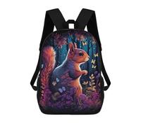 sinyumoney Zaini Per Bambini Stampati in 3D Enchanted Forest Squirrel Zaini Casual Alla Moda Per Tutti I Giorni Borse Da Viaggio Carine Zaini Casual Per Esterni Per Ragazzi E Ragazze 17inch