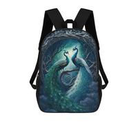 sinyumoney Zaini Per Bambini Stampati in 3D Enchanted Peacock Pair in Moonlight Borse Per Libri Ragazzo Ragazza Zaino Scolastico Per Bambini Con Grandi Tasche Per Bambini Scuola 17inch