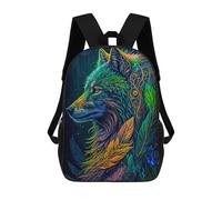sinyumoney Zaini Per Bambini Stampati in 3D Enchanted Wolf Portrait -4 Zaini Scolastici Per Bambini E Bambine, Zaini Da Viaggio, Borse Per Libri Per La Scuola O I Viaggi 17inch