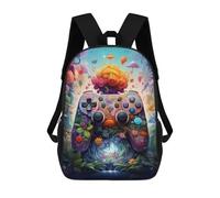sinyumoney Zaini Per Bambini Stampati in 3D Fantasy Floral Game Controller -1 Borse Per Libri Ragazzo Ragazza Zaino Scolastico Per Bambini Con Grandi Tasche Per Bambini Scuola 17inch